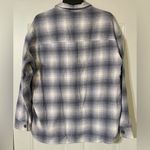 Hollister Womens Medium Blue Plaid Boyfriend Fit Button Flannel Shacket Shirt Photo 5