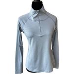 Columbia  Womens Pullover S Quarter Zip Striped‎ Gray Grey Lightweight Mock Neck Photo 2