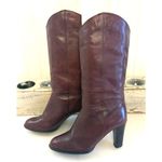 Etienne Aigner  Leather Oxblood Boots Womens Size 7 Heeled Feminine Work Office Photo 1