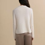 Jenni Kayne  Cashmere Fisherman Sweater in Ivory, Size Small Photo 4