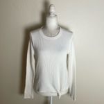 Madewell Ribbed Long Sleeve Knot-Front Top In Ivory Size Small Photo 2