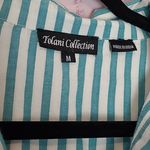 Tolani  COLLECTION MIXED MEDIA STRIPED BUTTON FRONT BOLD FLORAL FLOWY BACK TUNIC Photo 13