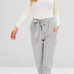 Zaful Gray And White Striped Pants Photo 0