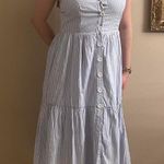 Light Blue White Striped Maxi Dress Size M Photo 0