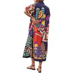 Carolina K Valerie Pleated Kaftan in Blue Multi, Size S Photo 2