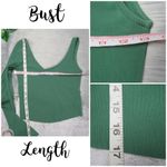 Topshop Green Ribbed One Long Sleeve Tank Crop Top Tee Women’s Size 4 Photo 7