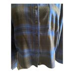 Wild Fable Blue and black plaid lightweight flannel shirt, button front, excellent condition, size medium Photo 1