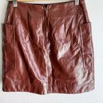 Anthropologie Maeve Wine Bordeaux Faux Patent
Leather Skirt Sz 2 Photo 2