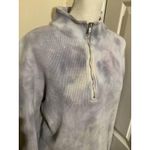 Madewell MWL Pullover Womens XS Tie Dye Waffle Knit Half Zip Sweatshirt Lavender Photo 2