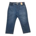 Levi's Levi’s Ribcage Women Plus Size 22W Blue Denim Straight Ankle Jeans Slim Hip Photo 2