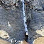 Free People We‎ the  Shorts Womens 26 Blue Denim Ripped Cutoff Button Mid Rise Photo 9