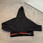 Aviator Nation  Logo Striped Cropped Hoodie Photo 3