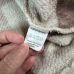 None Buffalo Check Fleece Pullover Women’s Brown Cream Plaid Quarter Zip Sherpa Style Photo 4