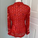 Tory Burch Tunic Orange sequined bright blouse top shirt size 8 Photo 2