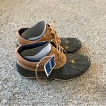 Tommy Hilfiger Duck Ankle Boots Snow Winter Blue & Tan Women's Size 9 US Photo 2