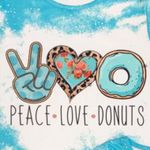 Peace Love Donuts Top Sz Medium Blue Photo 1