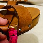 Sophia Milano Brown Italian Leather SZ39 US 8.5 Wooden Block Heel Sandals Photo 10