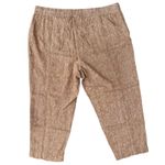 Ellen Tracy Brown Linen Rayon Blend Slash Pockets Mid Rise Capri Pants size M Photo 1