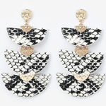 EXPRESS ✨ Tiered Snakeskin Print Half Moon Drop Earrings✨ Photo 0