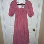 Elegant Pink Puff Sleeve Dress Size M Photo 2