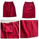 Oleg Cassini  Wool 2pc Skirt Suit Blazer Jacket Ruby Red Size 12 Vintage Rare NWT Photo 3