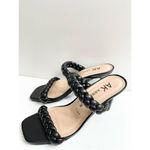 Anne Klein Sandals Womens Size 6 Black Braided Double Strap Slip On Heels Photo 1