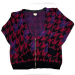 Urban Renewal Vintage 90s Houndstooth Cardigan Sweater Size Medium Dark Academia Photo 0