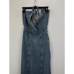 Anthropologie Etica Callista Denim Midi Tie Back Dress Blue Utility Small NWT Photo 7