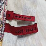 Scarlett Love Mustard Stripe Front Floral Back Gathered Hem Tee Size Medium Photo 4