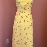 Flynn Skye yellow romantic, feminine,cottagecore floral slit midi dress XS NWT Photo 3