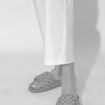 Jimmy Choo Authentic Teal FITZ Logo Slides / Sandals Photo 10