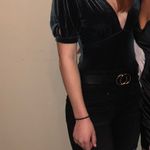 Forever 21 Velvet Short Sleeve Bodysuit Photo 1