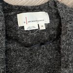 Anthropologie  Jolie Fuzzy Longline Open Front Cardigan Sweater | Dark Grey | XS Photo 5