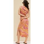 Electric & Rose Donna Sleeveless Midi Dress Pink Marble Print Size Medium Photo 1