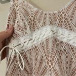 For Love & Lemons white lace tie trendy Elegant Lace Asymmetrical Dress Photo 6