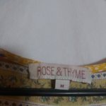 Rose & Thyme  Yellow Floral Boho Peasant 3/4 Sleeve Women's Top Size M Photo 2