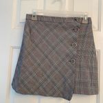 ZARA Gray Plaid Skirt with Button Detail S Photo 3