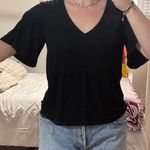 Z Supply  Black V-Neck Short Sleeve Top Photo 0