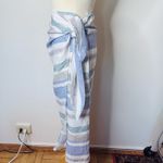 ZARA  Blue and Green Striped Wrap Skirt Photo 4