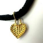 Gold tone rhinestone heart choker necklace Photo 3