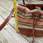 Patricia Nash Spanish Multi Zig Zag Textile Woven Bucket Hobo Bag. NEW Photo 3