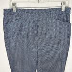 Adrienne Vittadini  Blue Geometric Pattern Crop Ankle Career Pants Size 8 (32x26) Photo 1