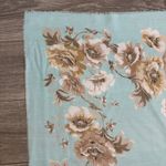 Women Floral Shawl Square Fringed Light Blue Tan Cream Elegant Accessory Photo 5