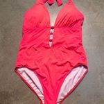 Lauren Ralph Lauren Pink Swim Beach Club Solid Halter One Piece Swimsuit Size 14 Photo 0