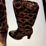Coach whiskey Brown Patterned Heeled Boots Photo 2