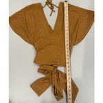 Current Air Anthropologie Top Womens XS Tie Wrap V Neck Open Back Leopard Print Photo 5