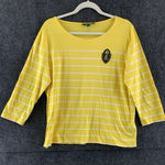 Ralph Lauren $69  Women's T-Shirt Top Crewneck 3/4 Sleeve Yellow Size XL Photo 0