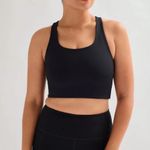 Girlfriend Collective Paloma Racerback Bra in Black, Size Small Photo 0