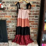 Blu Pepper  Colorblock Tiered Maxi Dress, M Photo 1