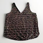 Loft Vintage  Woman Y2K Rainbow Sequin MP Double V Neck‎ Sparkle Shimmer Photo 0